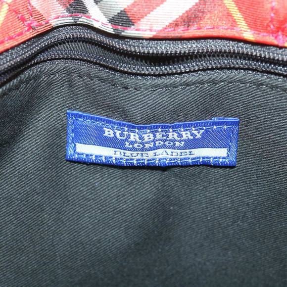 BURBERRY Nova Check Hand Bag Nylon Red Auth 37309 - Picture 10 of 10